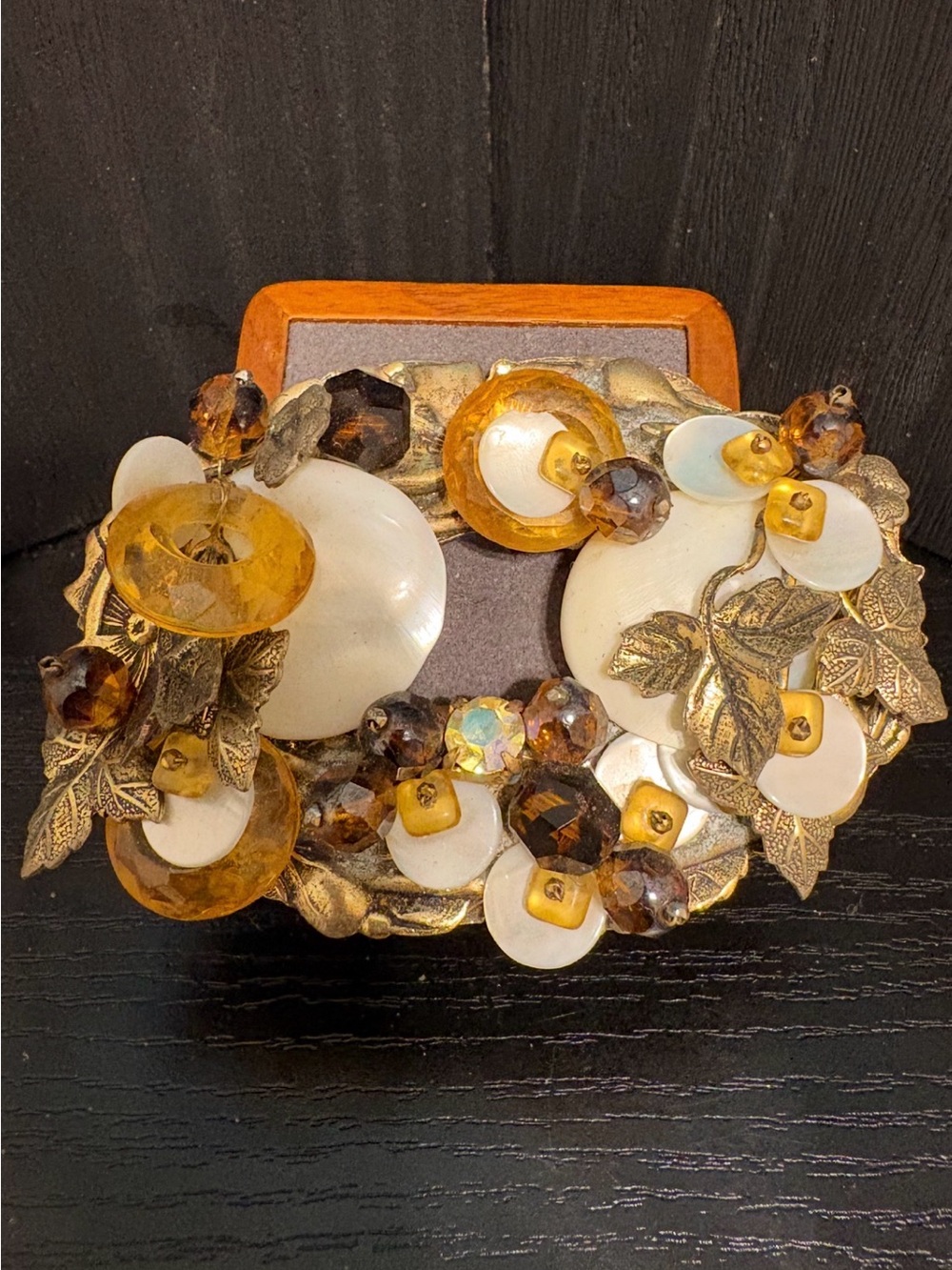 Original by Robert ? vintage unsigned brooch mixed metal 3” oval wired stunning